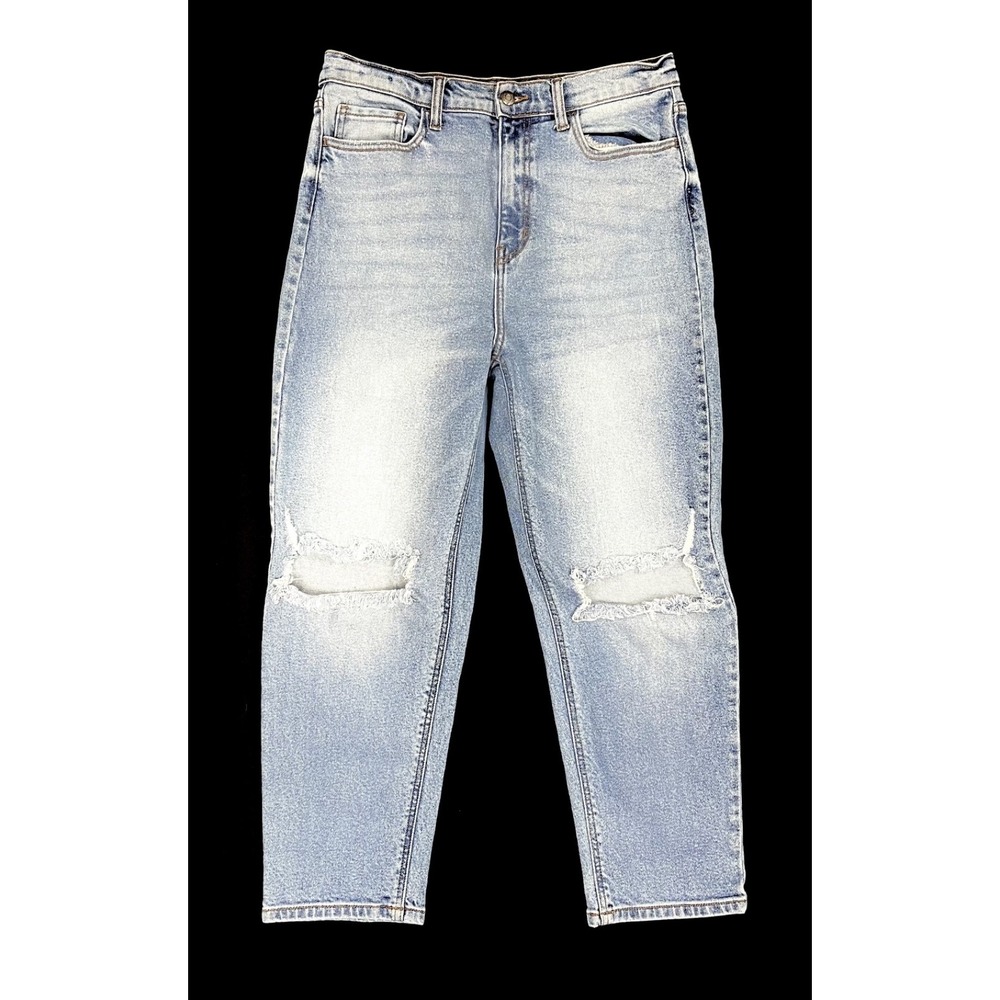 Cello Womens 13/31 Distressed Light Wash High Rise Mom Skinny Jeans WV19012M-MD